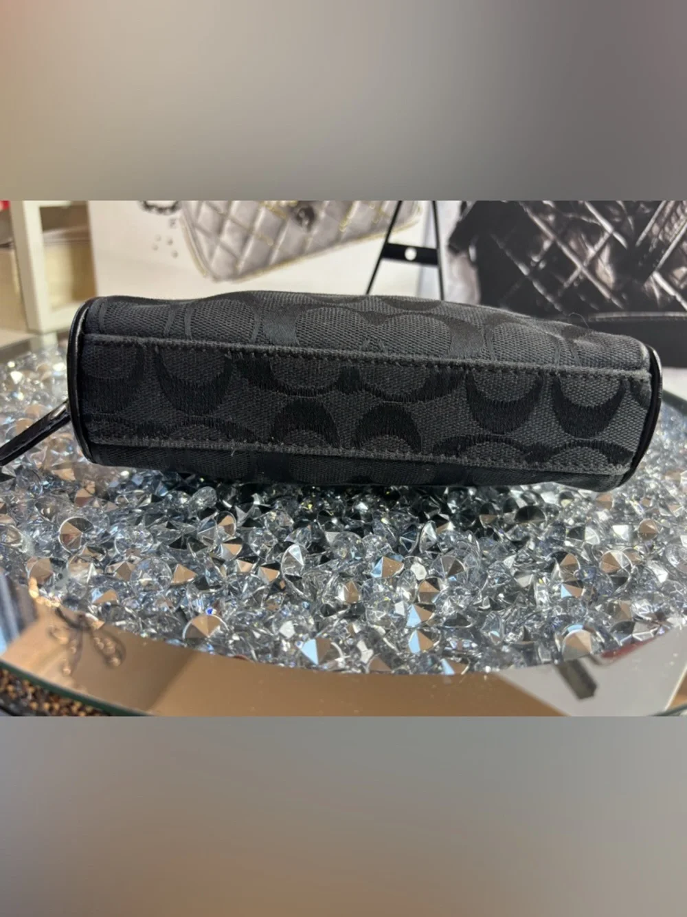 Coach Black Signature Jacquard Cosmetic Pouch - Picture 7 of 10
